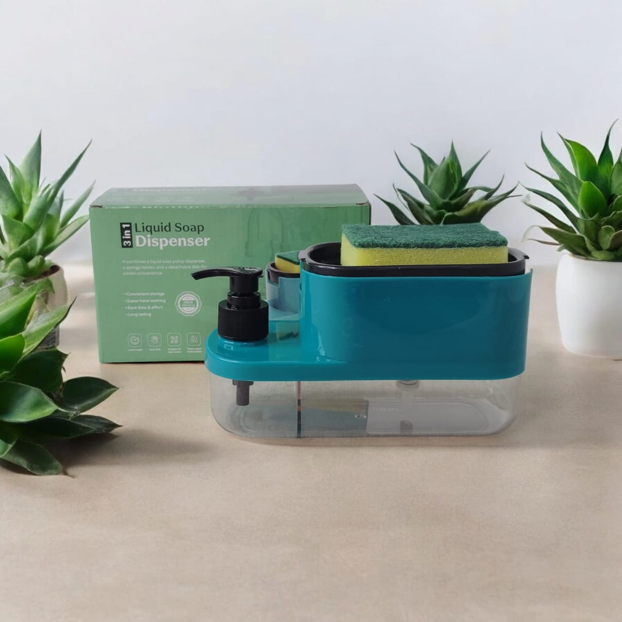 3 in 1 Soap Pump Dispenser for Dishwasher | Free Sponge